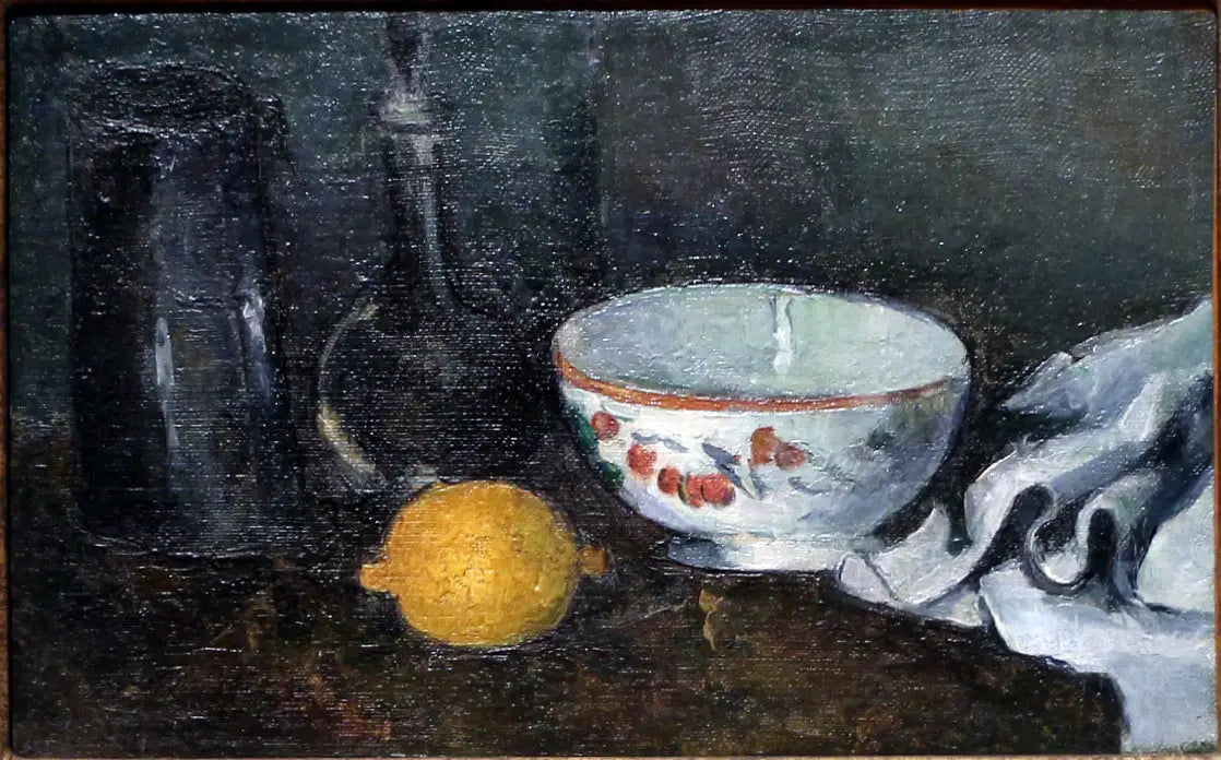 Boîte à lait et citron, I - Paul Cézanne image 1 reproduction de peinture à l’huile
