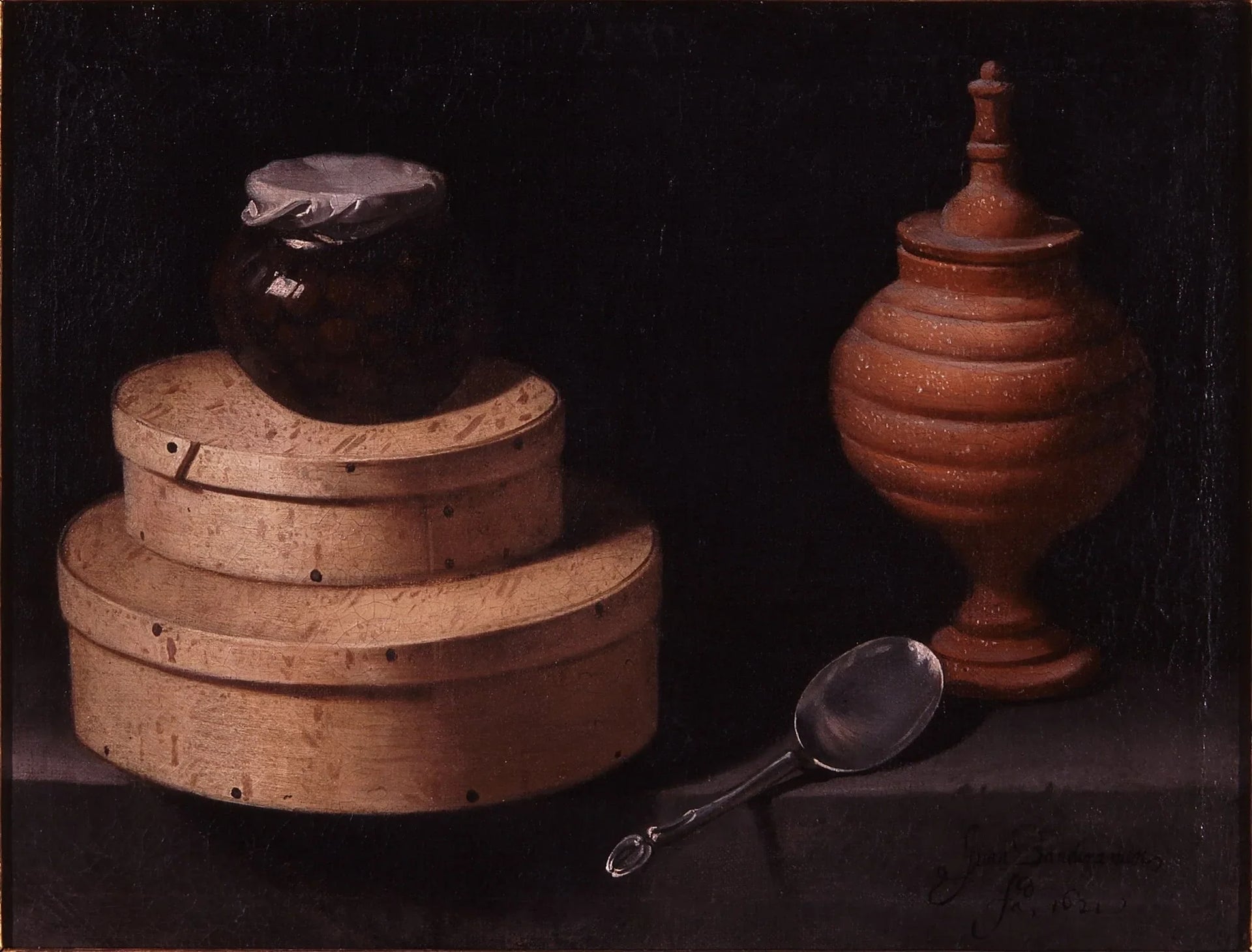 Boîtes et verres remplis de bonbons - Juan van der Hamen image 1 reproduction artisanale de tableau