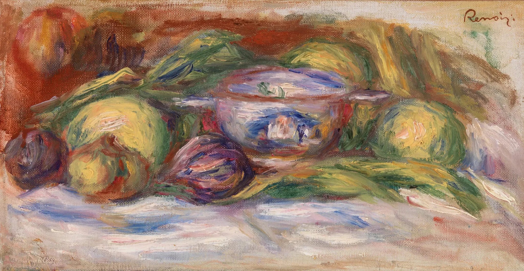 Bol, Figues et Pommes (Écuelle, figues et pommes) - Pierre-Auguste Renoir image 1 reproduction réalisée par Alpha Reproduction