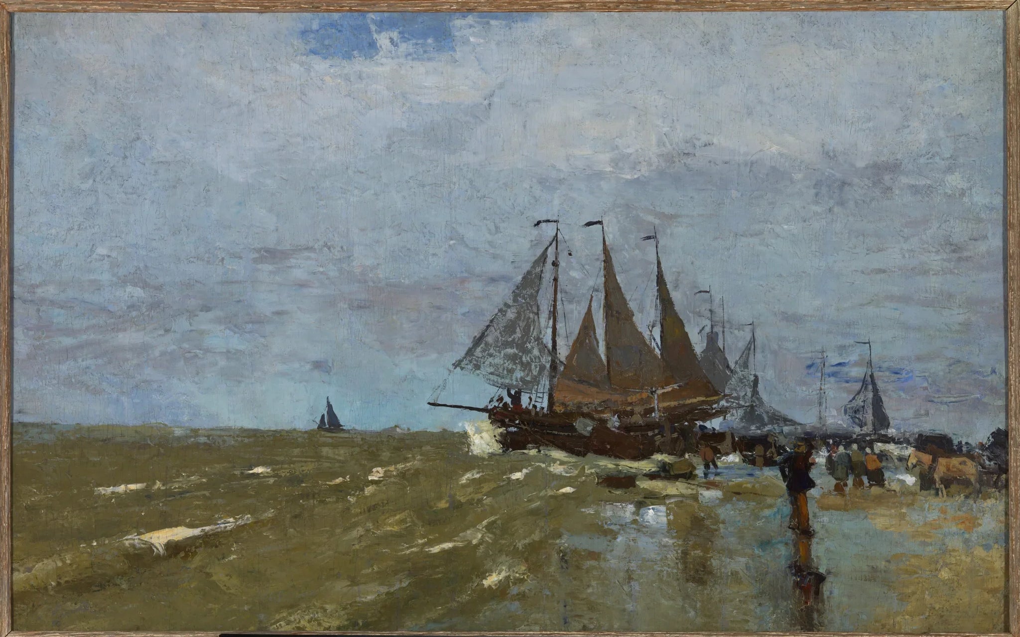 Bomschuit op het strand te Katwijk - Jan Toorop image 1 reproduction d’œuvre d’art à l’huile
