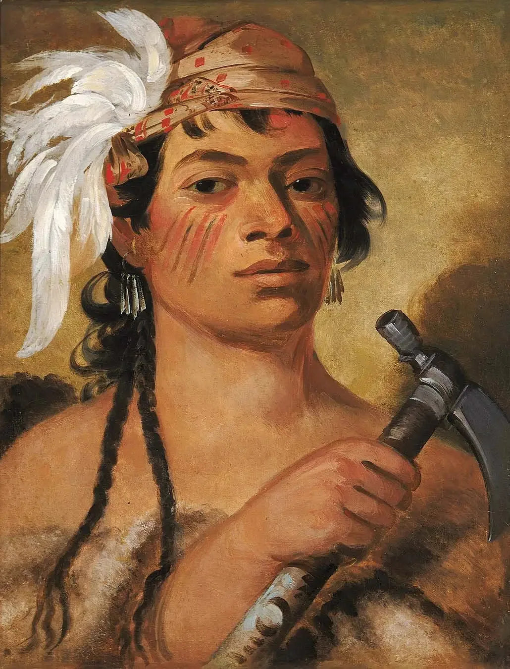 Bon chasseur, un guerrier - George Catlin image 1 copie de tableau peinte à la main