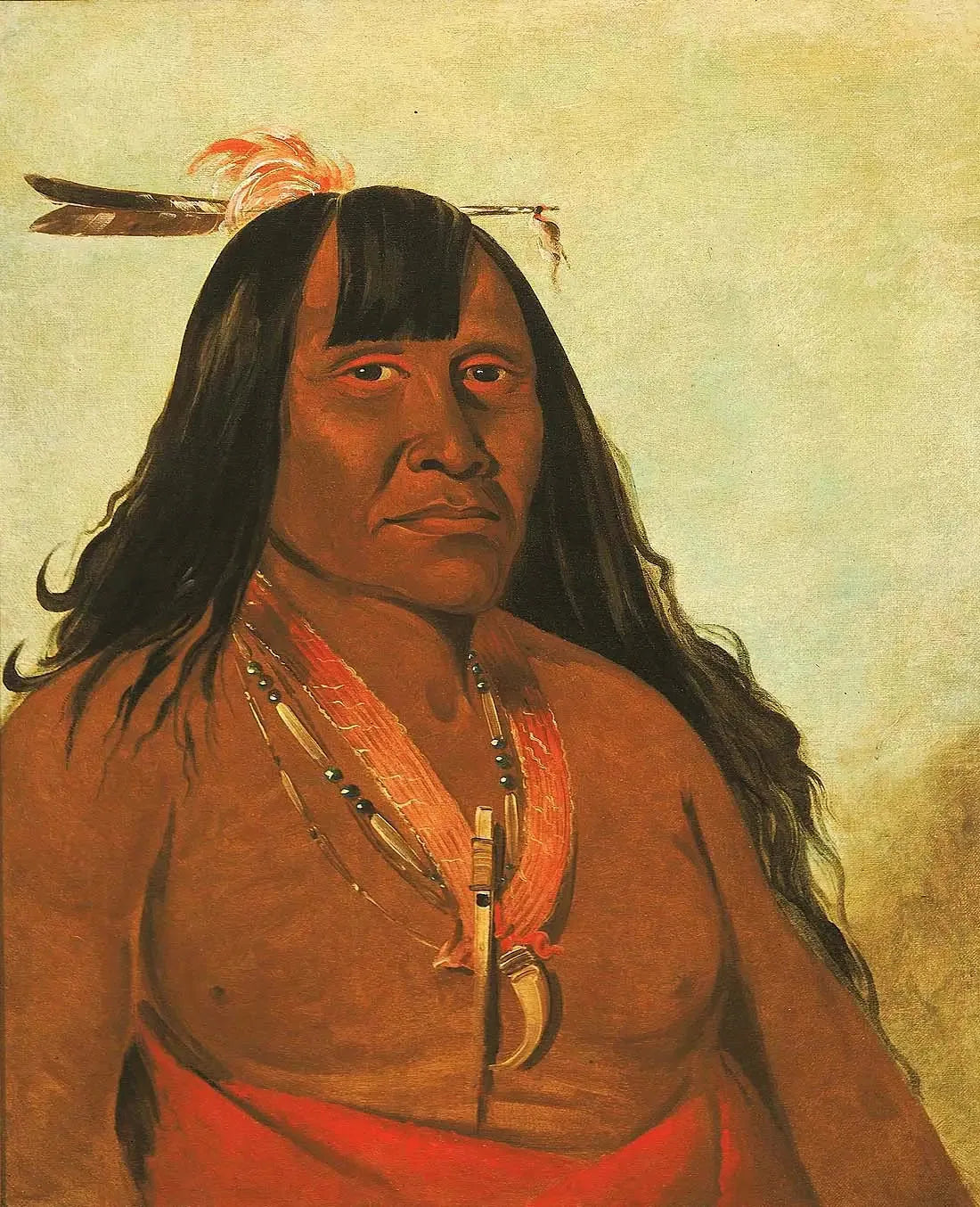 Bón-són-gee, New Fire, un chef de bande - George Catlin image 1 reproduction réalisée par Alpha Reproduction