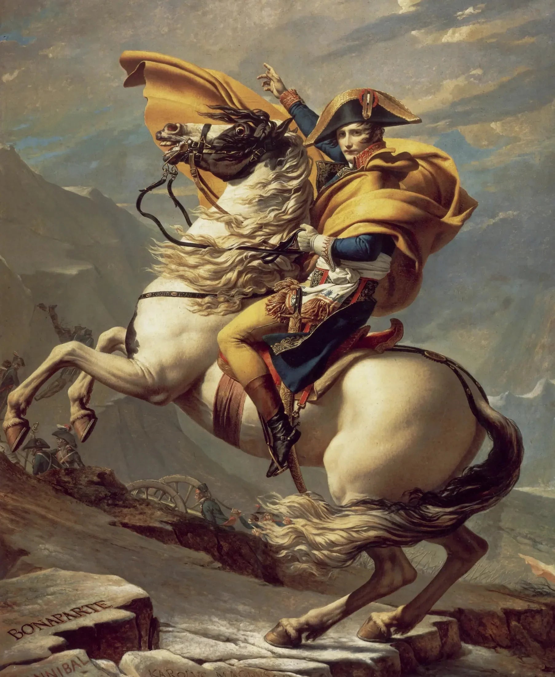 Bonaparte franchissant le Grand-Saint-Bernard - Jacques-Louis David image 1 reproduction réalisée par Alpha Reproduction