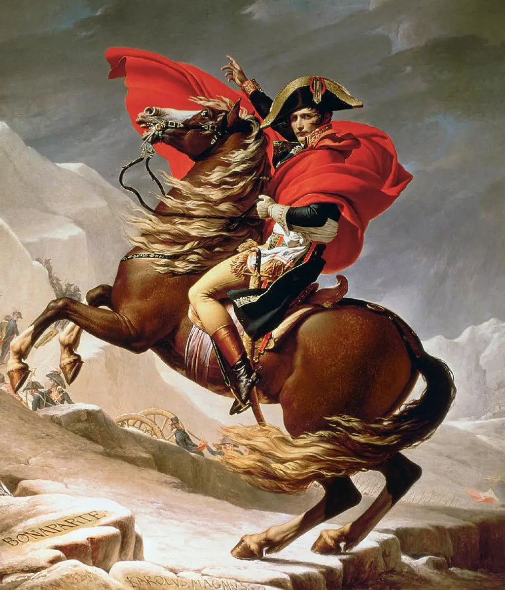 Bonaparte franchissant le Grand-Saint-Bernard - Jacques-Louis David image 1 copie de tableau peinte à la main