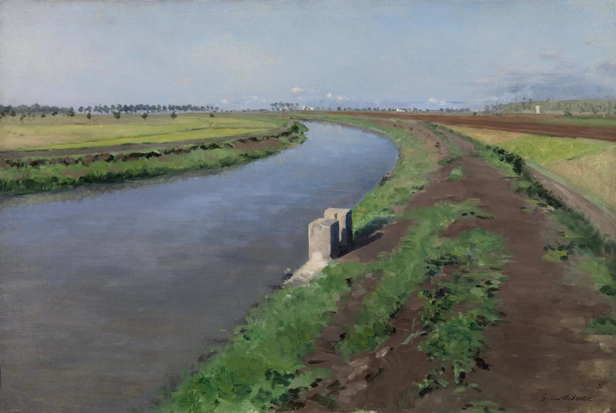 Bord de canal, près de Naples - Gustave Caillebotte image 1 reproduction artisanale de tableau