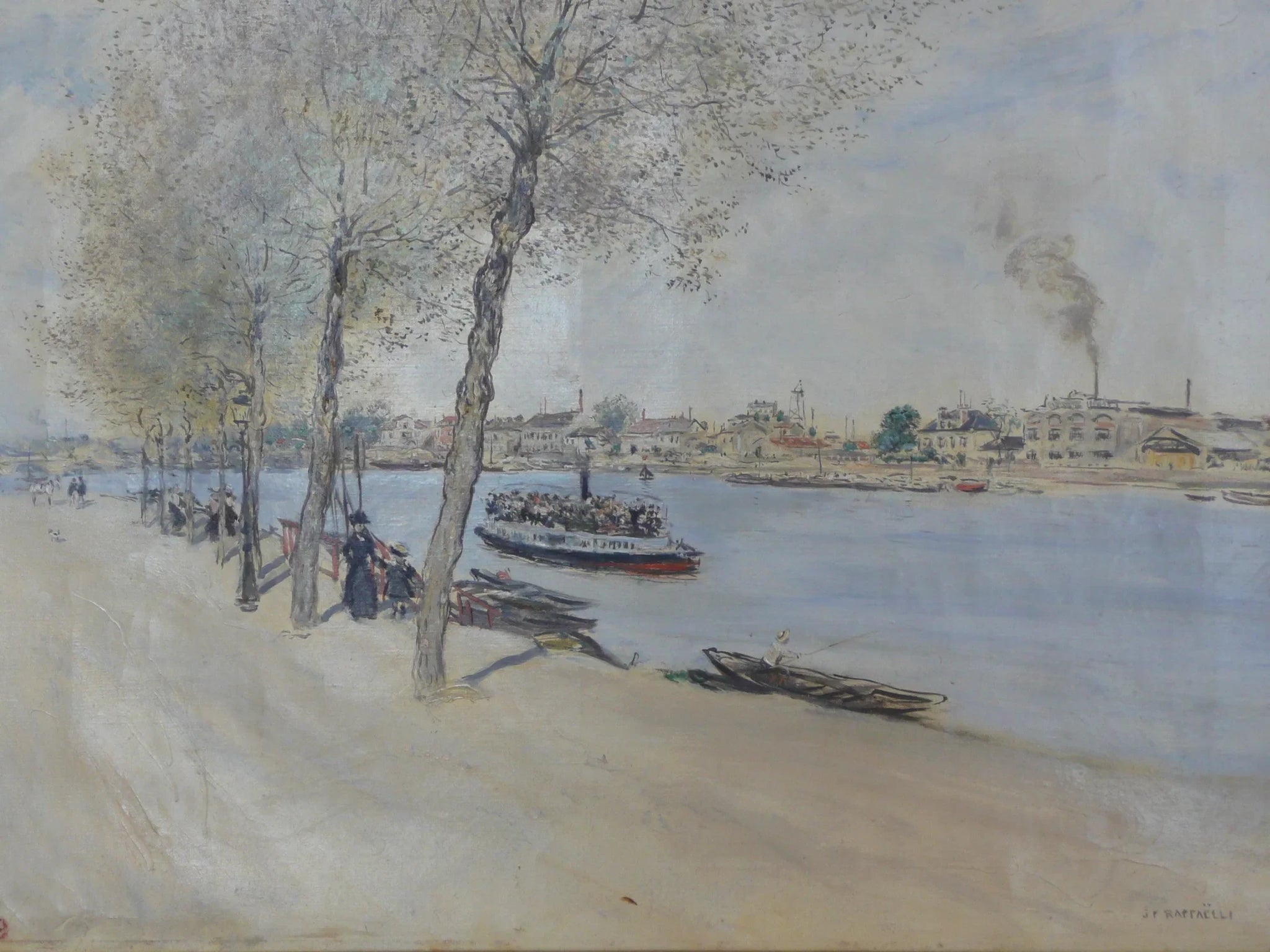 Bord de l'eau au printemps - Jean-François Raffaëlli image 1 reproduction de peinture à l’huile