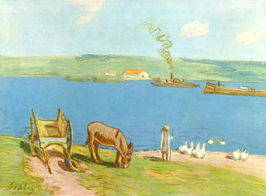 bord de la rivière - Alfred Sisley