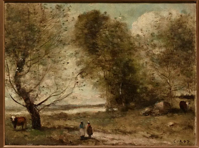 Bord de la rivière - Jean-Baptiste Camille Corot image 1 reproduction réalisée par Alpha Reproduction
