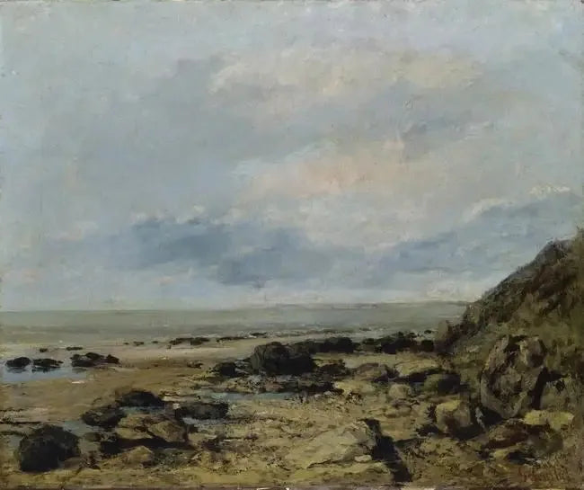 Bord de mer avec rochers - Gustave Courbet image 1 reproduction artisanale de tableau