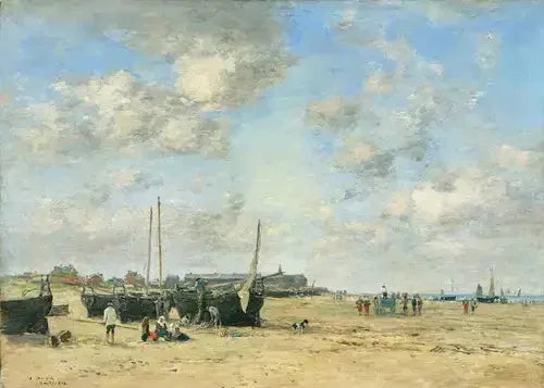 Bord de mer de Berck - Eugène Boudin image 1 reproduction de peinture à l’huile