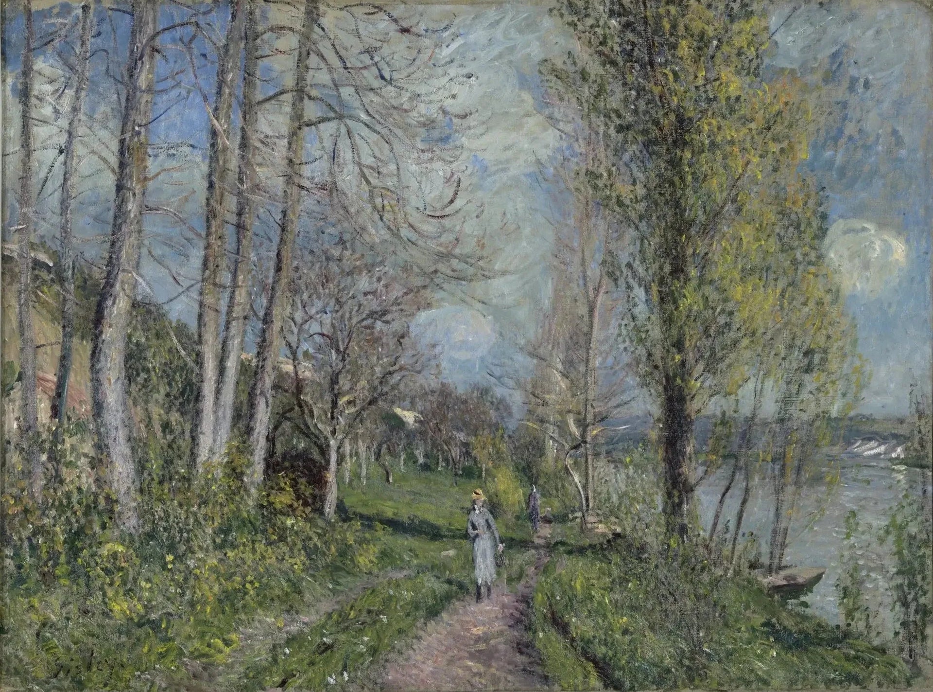 Bord de Seine à By - Alfred Sisley image 1 reproduction de peinture à l’huile