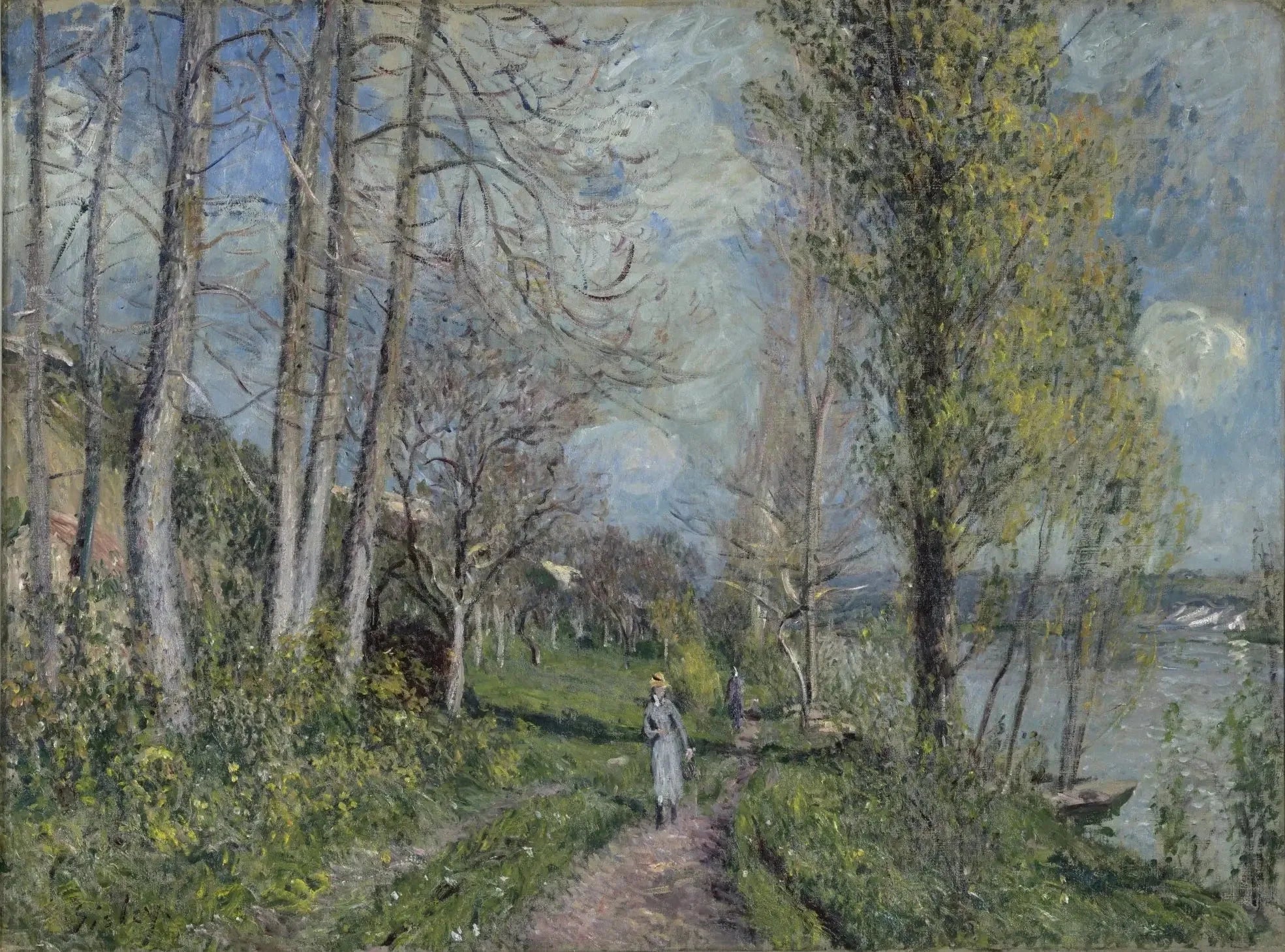 Bord de Seine à By - Alfred Sisley image 1 reproduction de peinture à l’huile