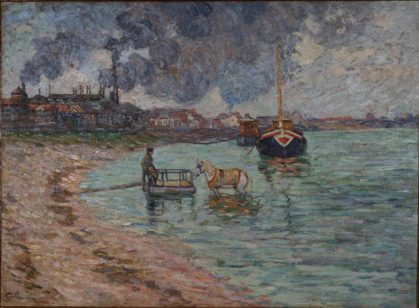 Bord de Seine à Charenton - Armand Guillaumin image 1 tableau peint à l’huile sur toile