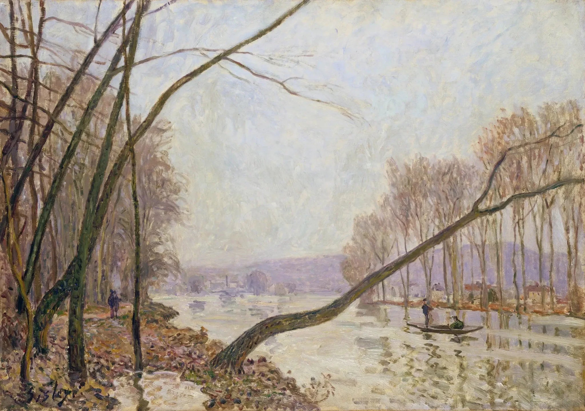 Bord de Seine en automne - Alfred Sisley image 1 reproduction réalisée par Alpha Reproduction