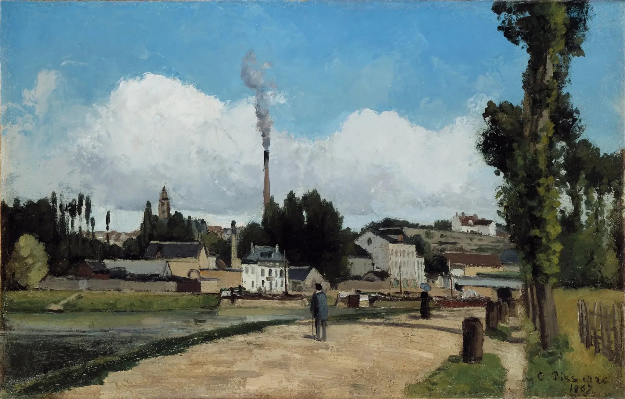 Bords de l'Oise à Pontoise - Camille Pissarro image 1 copie peinte à la main à l’huile