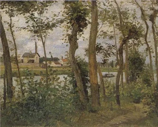 Bords de l'Oise à Pontoise - Camille Pissarro image 1 reproduction d’œuvre d’art à l’huile