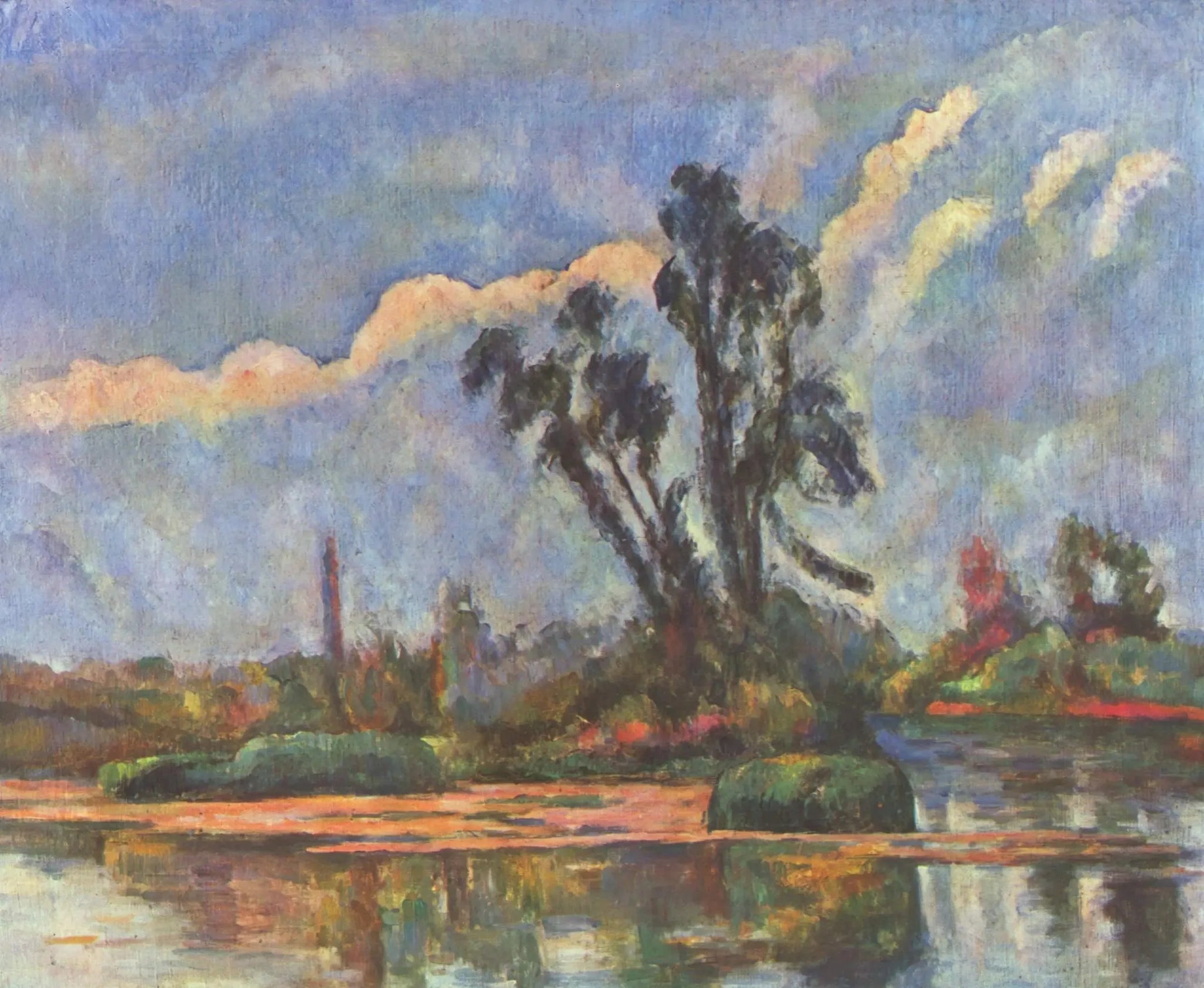 Bords de l'Oise - Paul Cézanne image 1 reproduction de peinture à l’huile