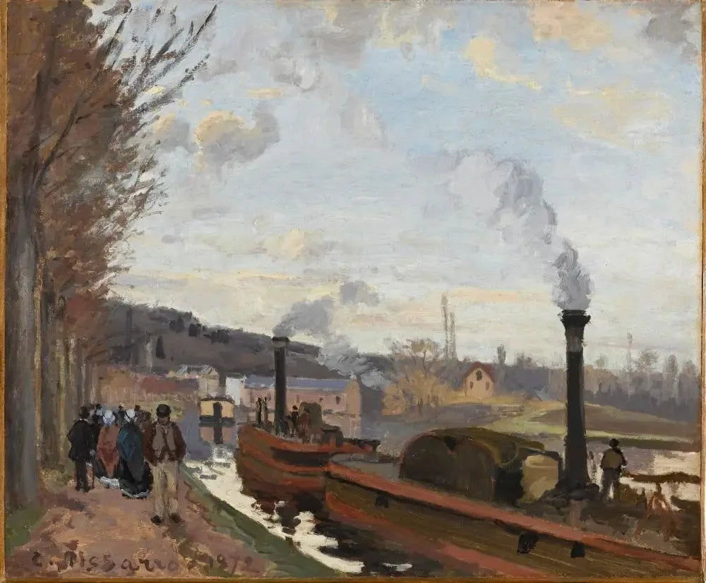 Bords de la Seine à Bougival - Camille Pissarro image 1 reproduction artisanale de tableau