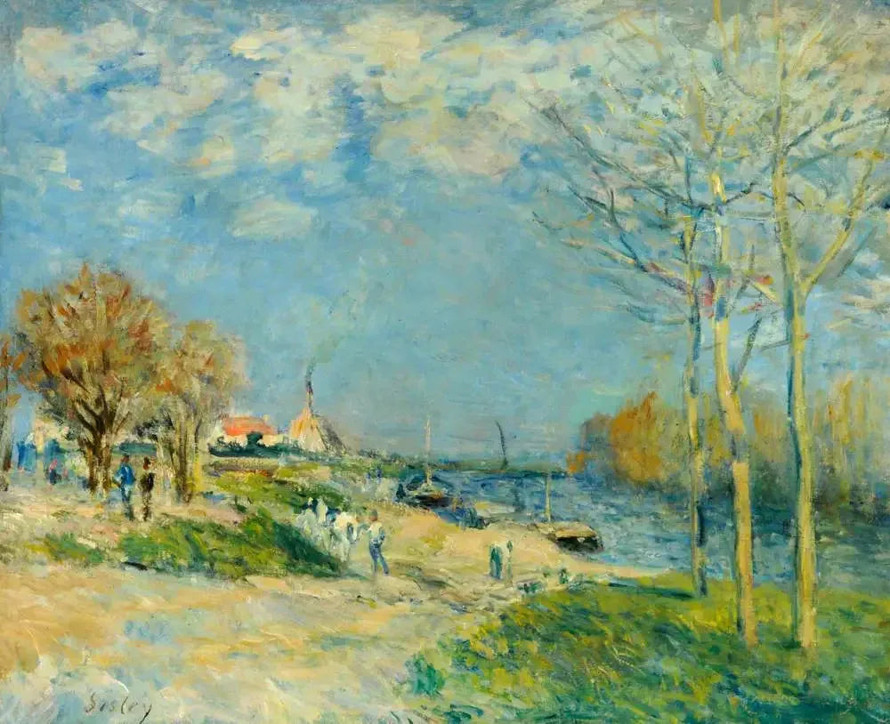 Bords de la Seine à Port-Marly - Alfred Sisley image 1 tableau peint à l’huile sur toile