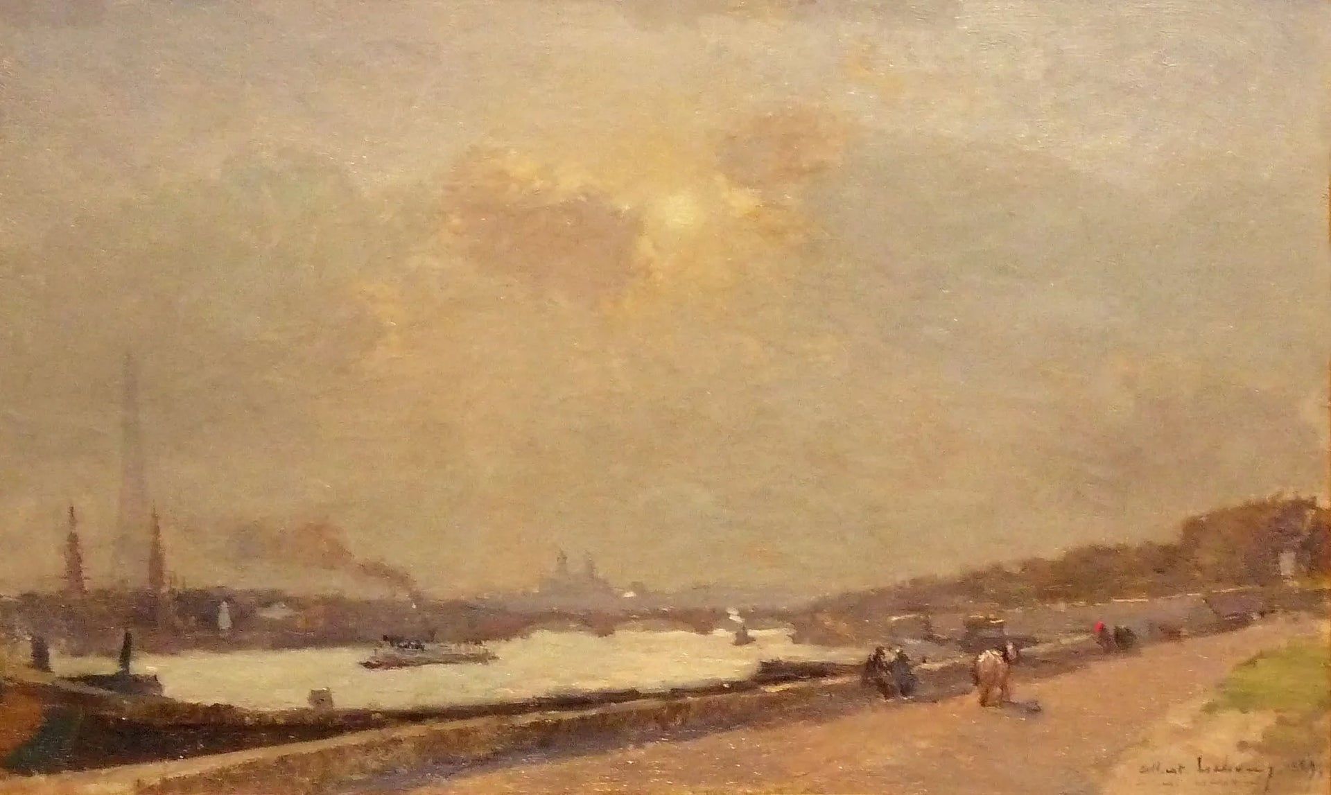 Bords de la Seine, Cours la Reine - Albert Lebourg image 1 reproduction de peinture à l’huile