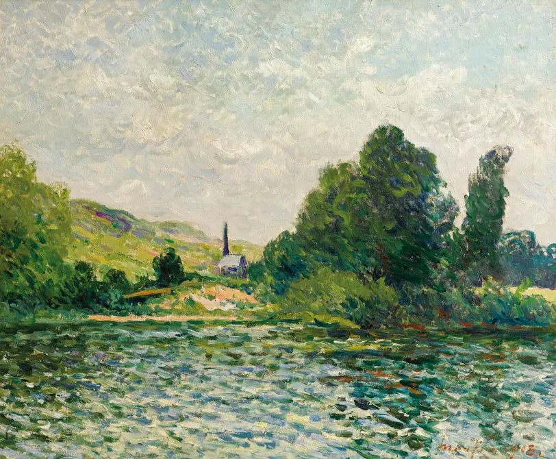 Bords de la Seine, paysage à Bouafles, Eure - Maxime Maufra image 1 reproduction d’œuvre d’art à l’huile