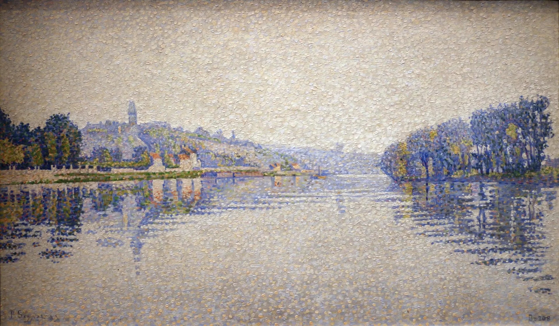 Bords de rivière, la Seine à Herblay - Paul Signac image 1 copie peinte à la main à l’huile