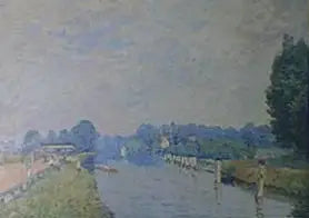 Bords de Rivière (La Tamise à Hampton Court, premiers jours d'octobre) - Alfred Sisley image 1 reproduction artisanale de tableau