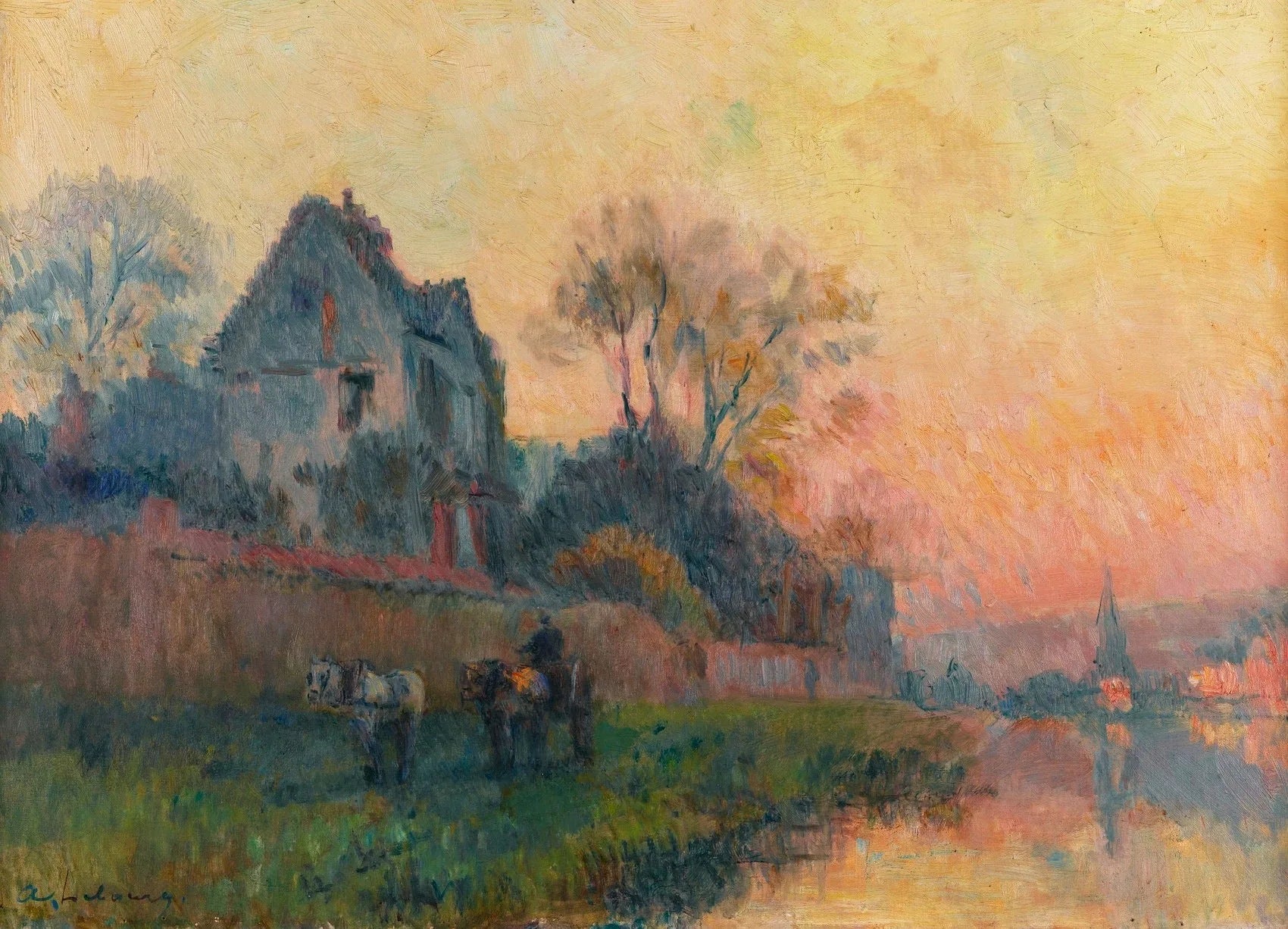 Bords de Seine à Chatou - Albert Lebourg image 1 reproduction d’œuvre d’art à l’huile