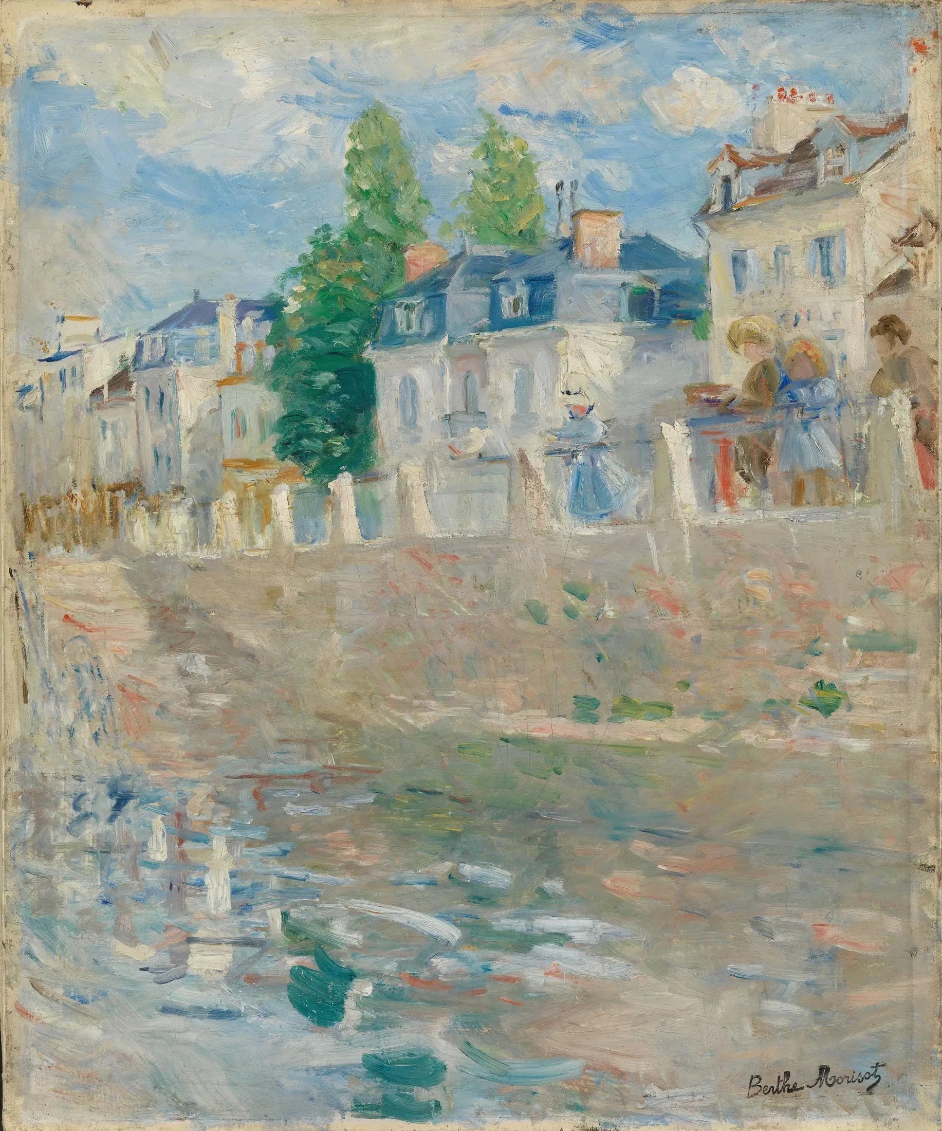 Bords de Seine - Berthe Morisot image 1 copie peinte à la main à l’huile