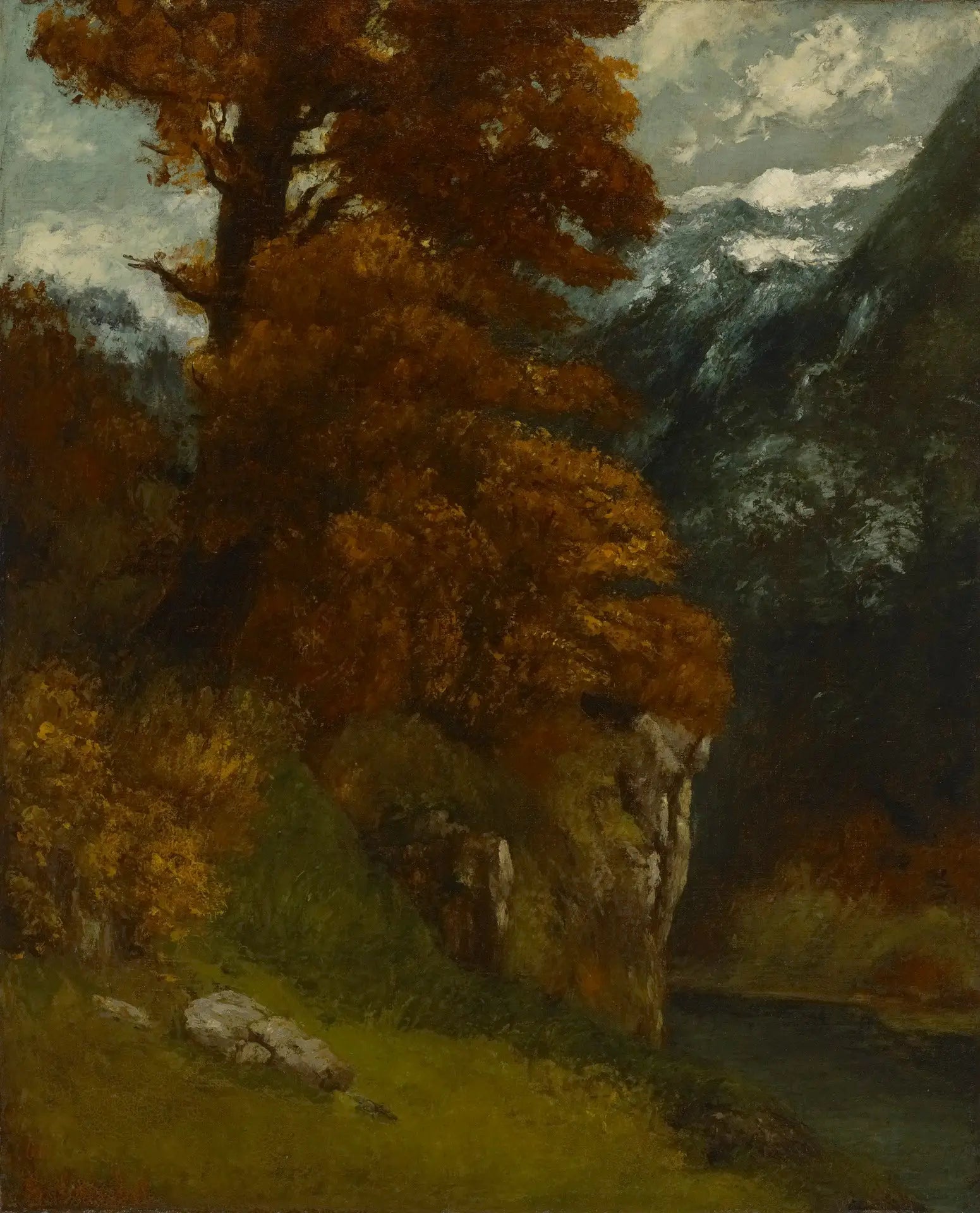 Bords du Doubs ; Effet d'Automne - Gustave Courbet image 1 copie peinte à la main à l’huile
