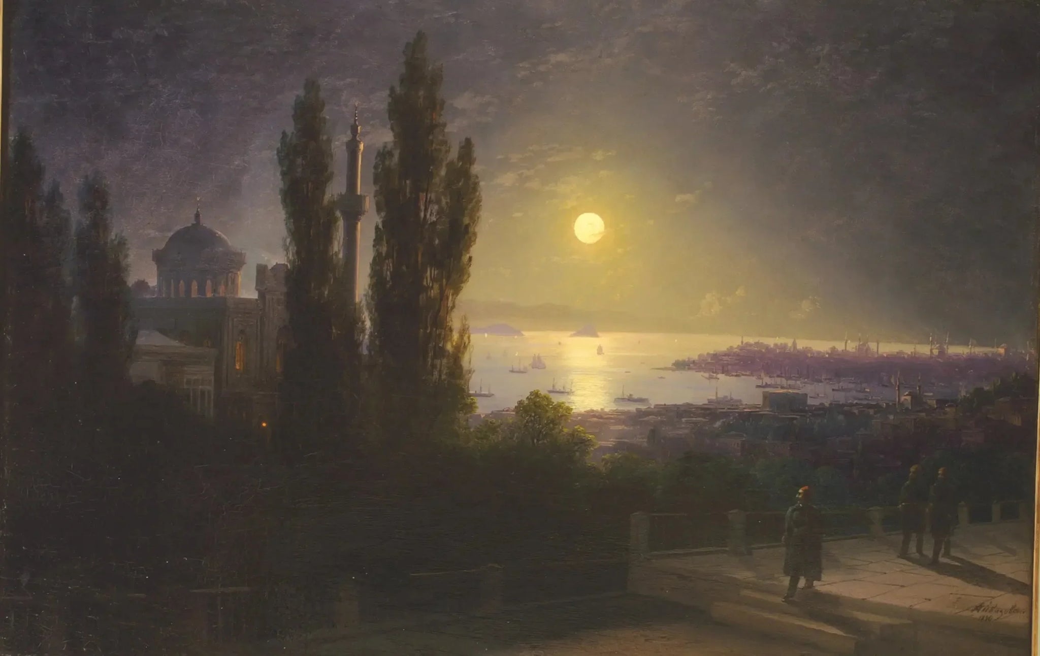 Bosporuse väin öösel - Ivan Aïvazovski image 1 copie peinte à la main à l’huile