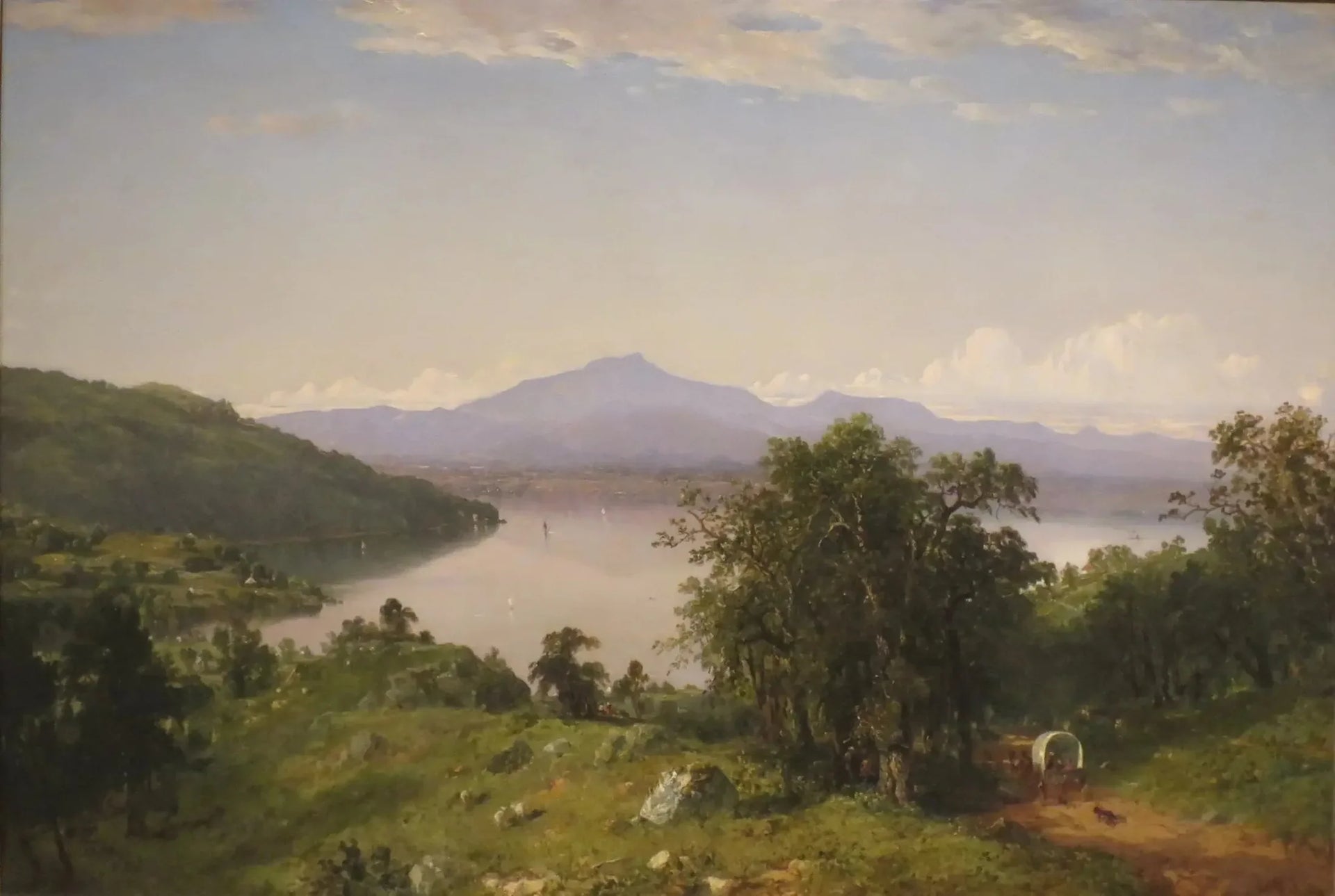 Bosse de chameau de la rive ouest du lac Champlain - John Frederick Kensett image 1 reproduction artisanale de tableau