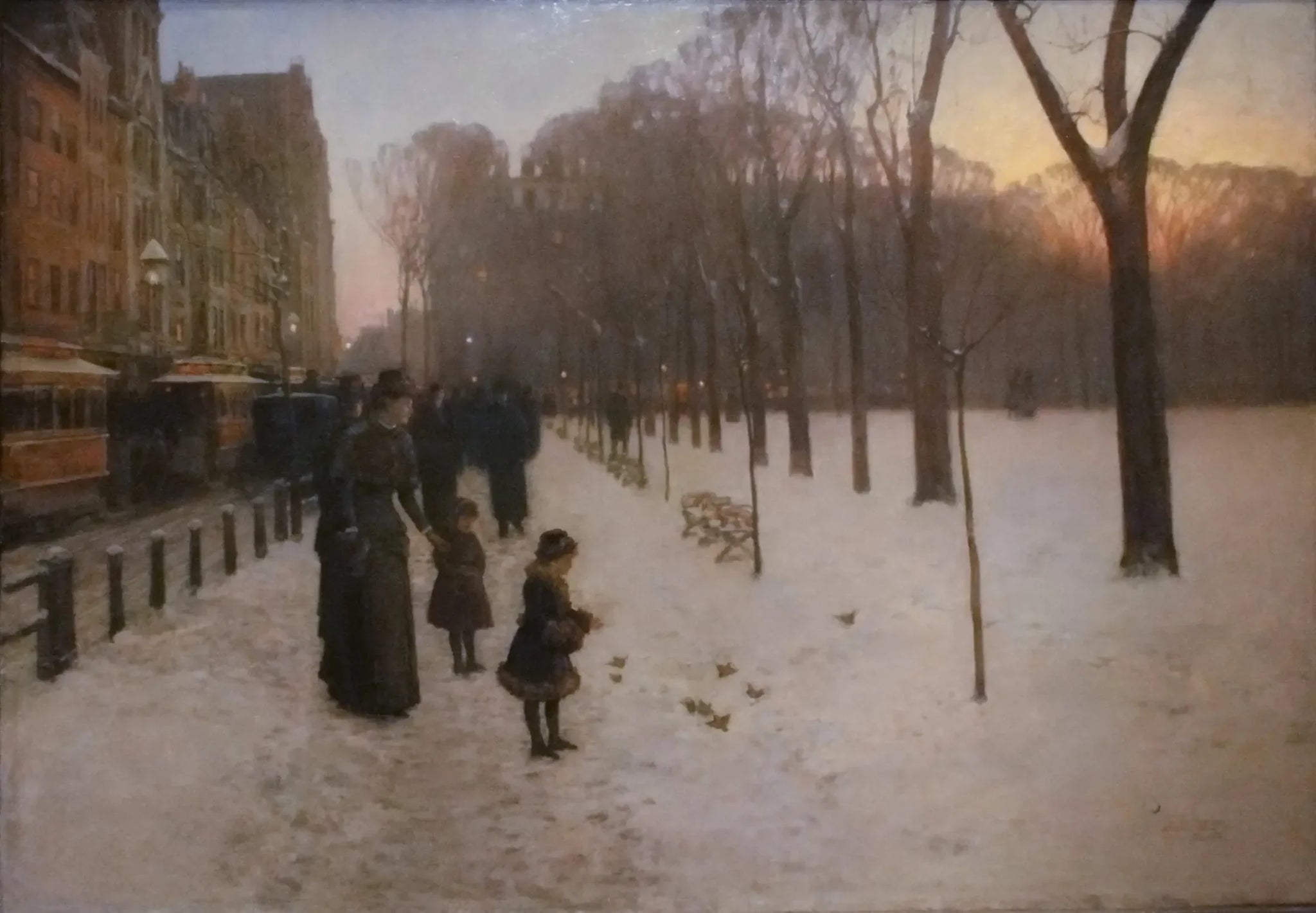 Boston Common au crépuscule - Childe Hassam image 1 reproduction de peinture à l’huile