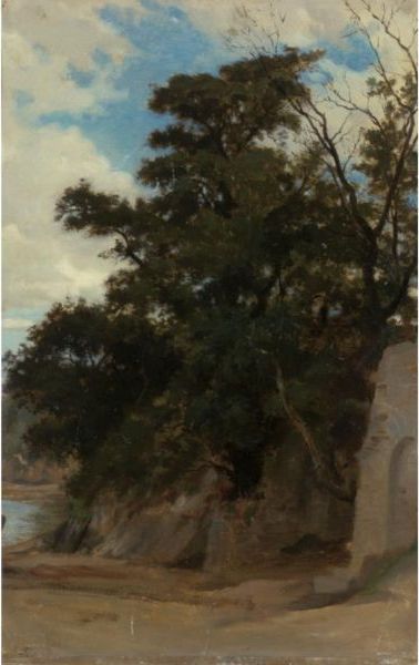 Arbres dans un paysage côtier, William-Adolphe Bouguereau, 1867