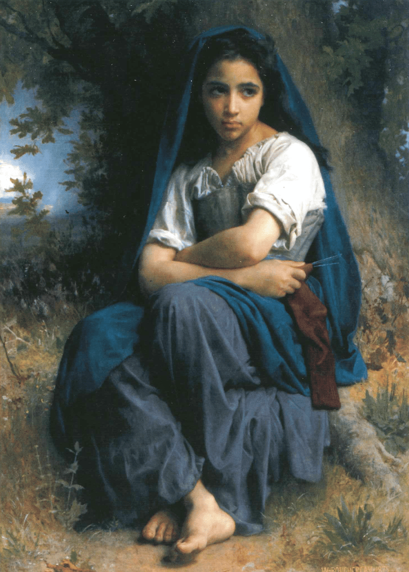 La Petite Tricoteuse (1875) - Bouguereau