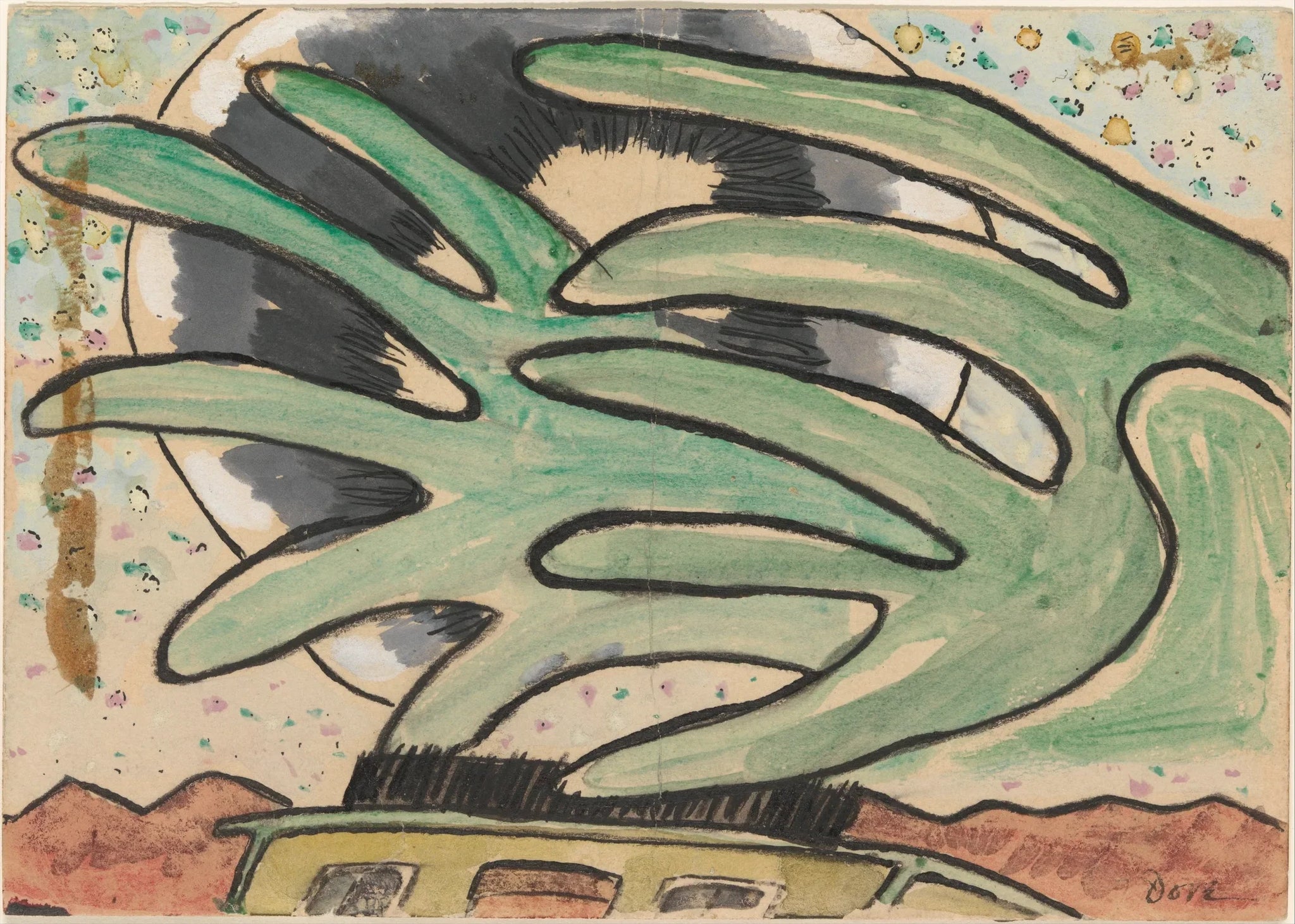 Boule d'argent, barge et arbres - Arthur Dove image 1 reproduction réalisée par Alpha Reproduction