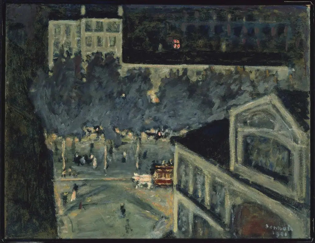 Boulevard de Paris la nuit - Pierre Bonnard image 1 copie peinte à la main à l’huile