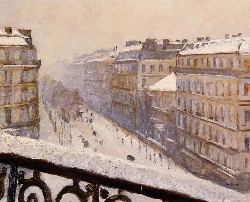 Boulevard Haussmann, effet de neige - Gustave Caillebotte