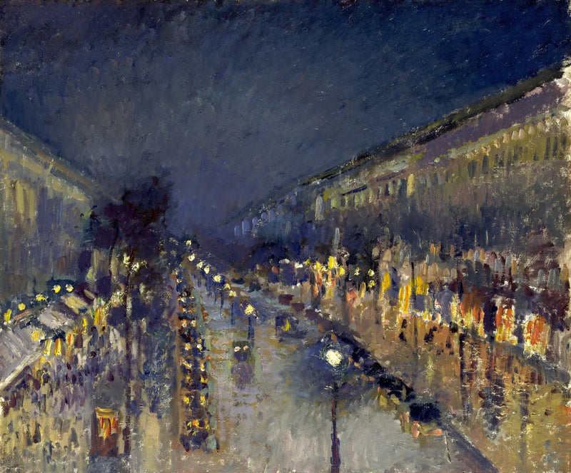 Boulevard Montmartre de nuit - Camille Pissarro