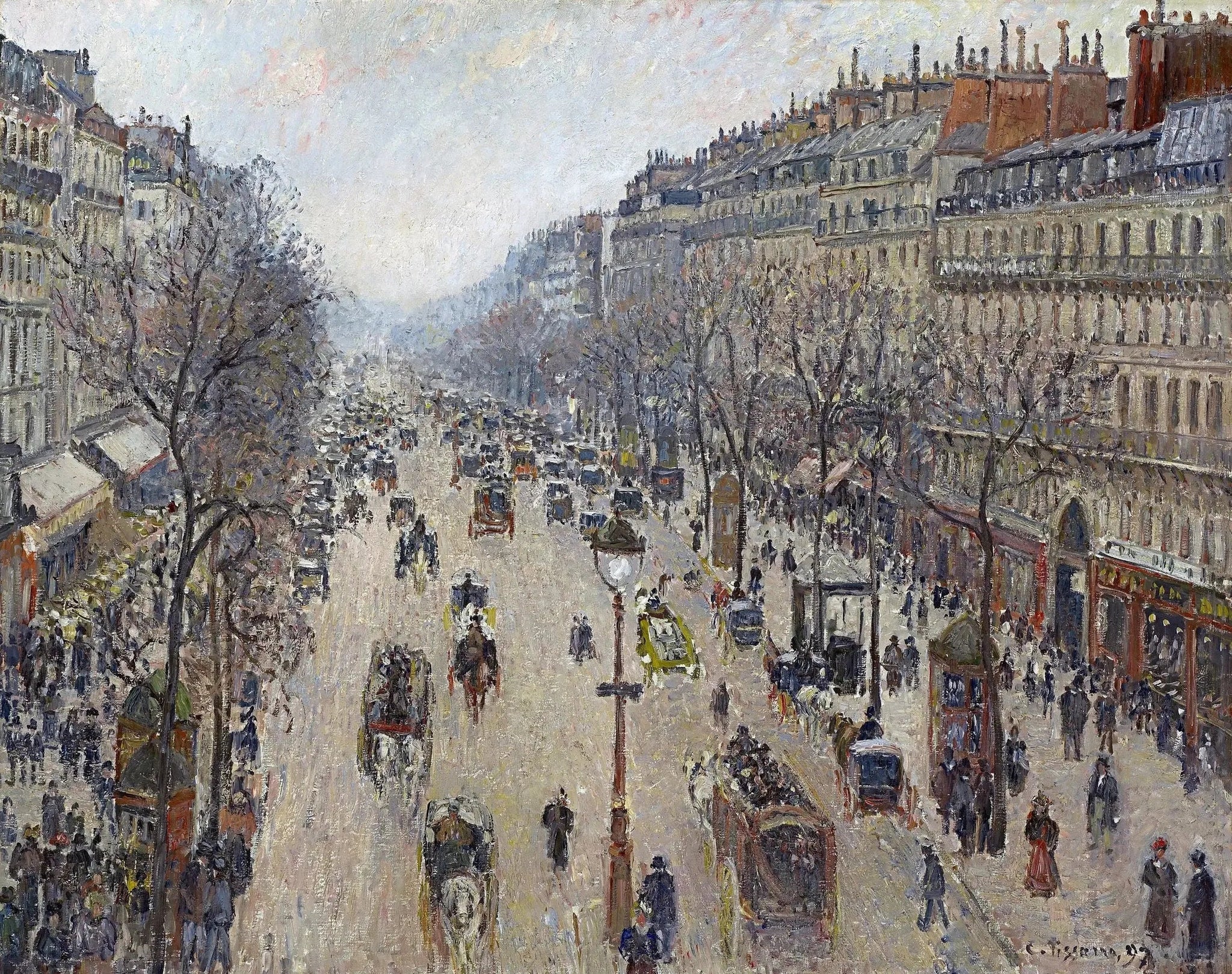 Boulevard Montmartre, matin, temps gris - Camille Pissarro image 1 reproduction réalisée par Alpha Reproduction