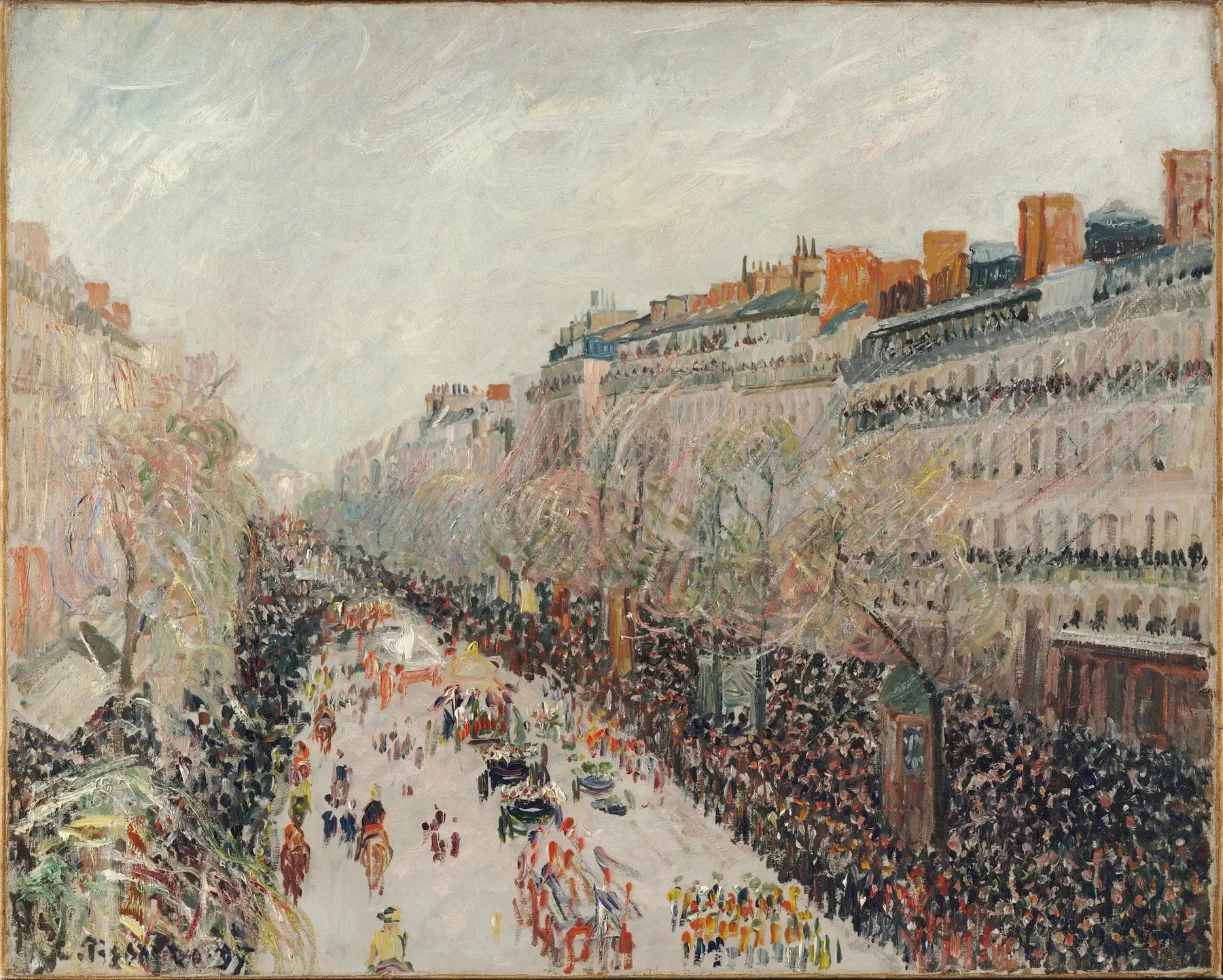 Boulevard Montmartre, Mi-Carême - Camille Pissarro image 1 reproduction de peinture à l’huile