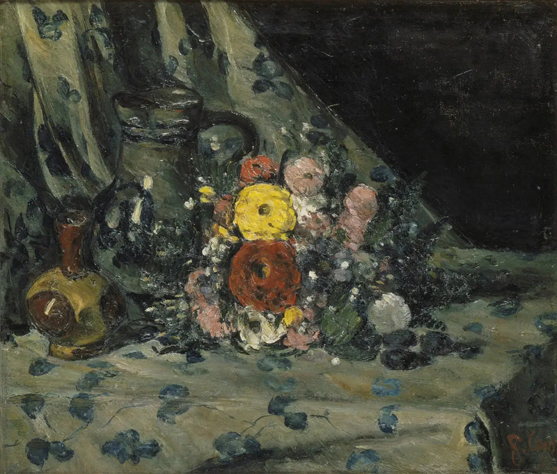 Bouquet au dahlia jaune - Paul Cézanne