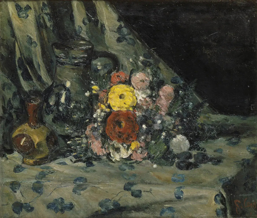 Bouquet au dahlia jaune - Paul Cézanne