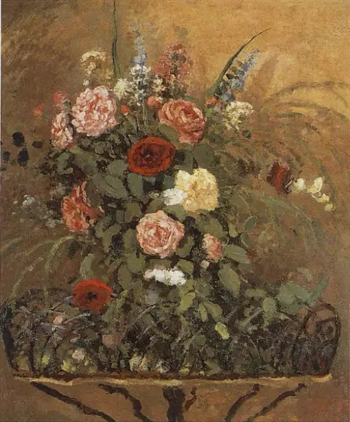 Bouquet de fleurs avec jardinière - Camille Pissarro