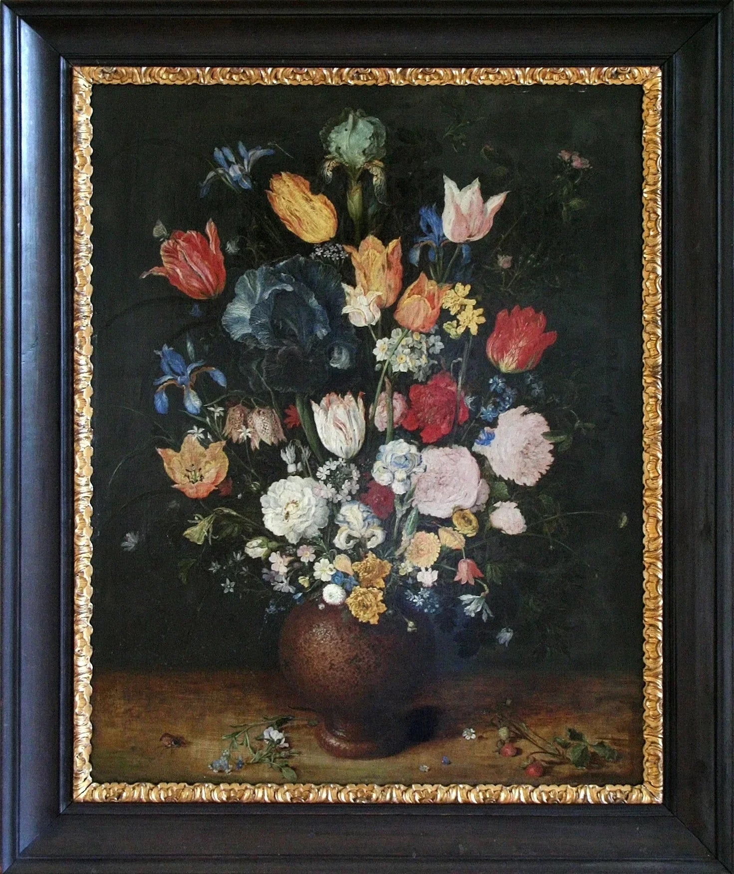 Bouquet de fleurs dans un pot en terre cuite - Jan Brueghel l'Ancien image 1 reproduction réalisée par Alpha Reproduction