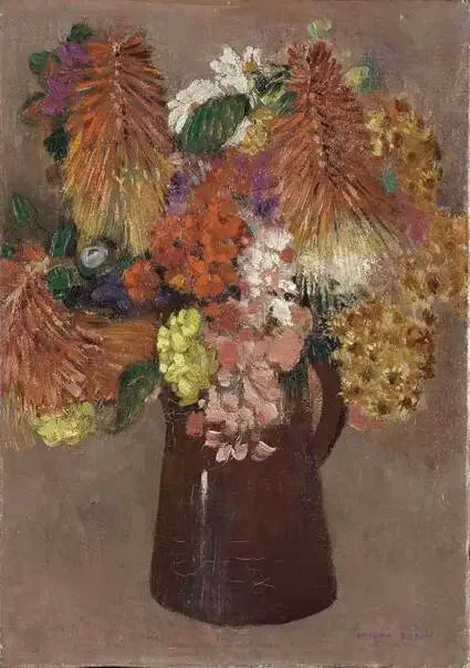 Bouquet de fleurs - Odilon Redon image 1 copie peinte à la main à l’huile