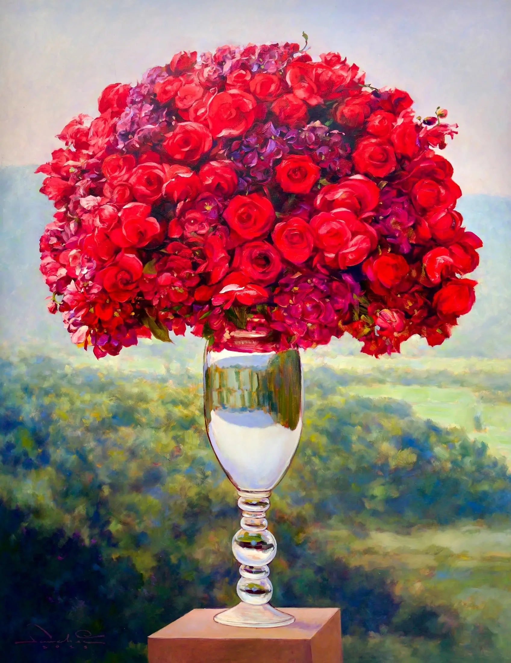 Bouquet de Rose | 100 x 130 cm image 1 reproduction de peinture à l’huile