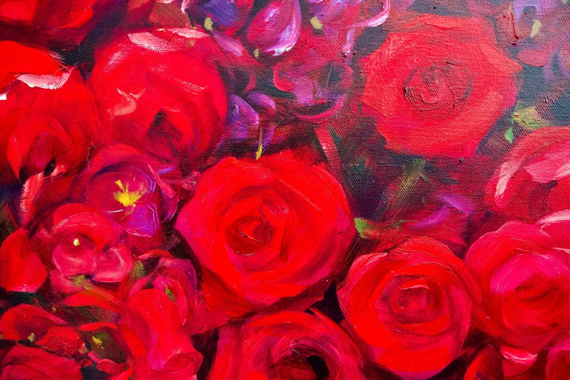 Bouquet de Rose | 100 x 130 cm image 10 tableau peint à l’huile sur toile