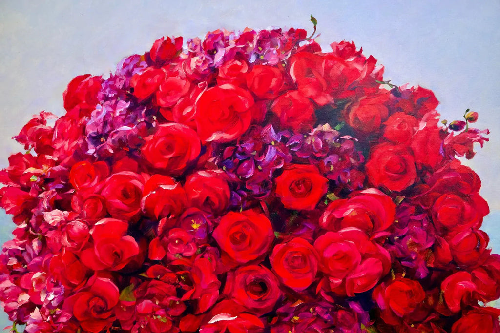 Bouquet de Rose | 100 x 130 cm image 3 tableau peint à l’huile sur toile