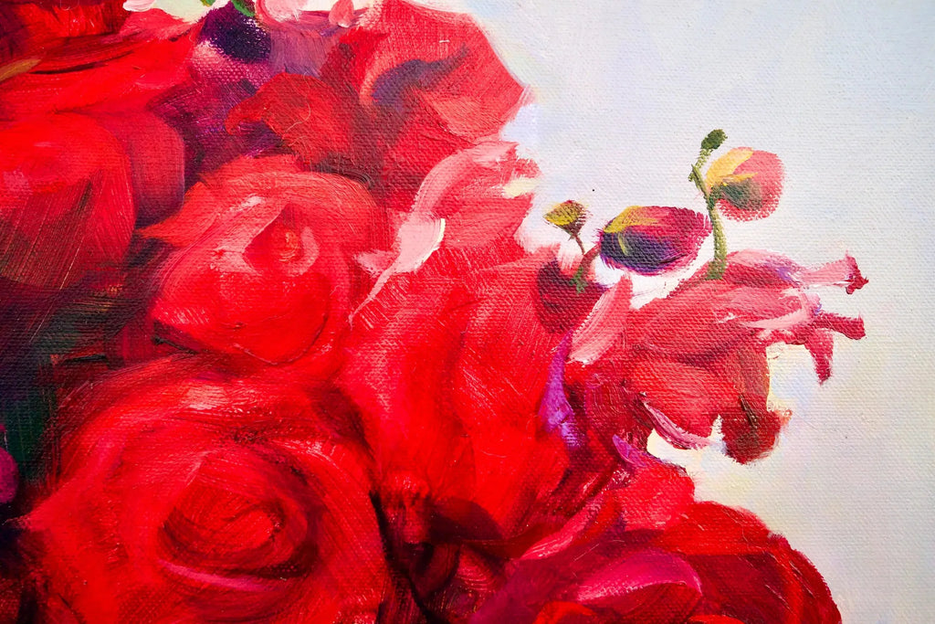 Bouquet de Rose | 100 x 130 cm image 4 reproduction artisanale de tableau